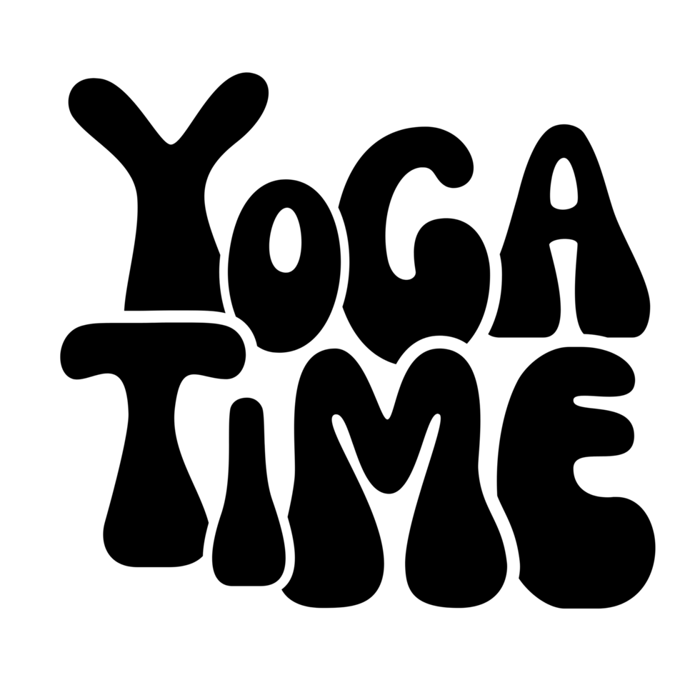 yoga tijd tekst, belettering inscriptie, yoga clip art Aan transparant achtergrond, yoga tijd typografie, yoga tijd digitaal kunst, yoga tijd schoonschrift png