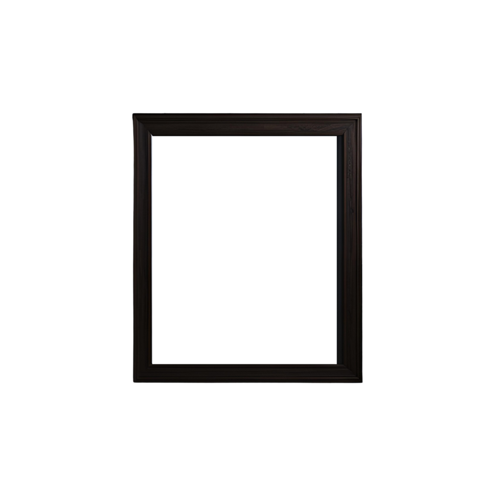 white blank frame with black  border mockup, Empty blank frame mockup, blank picture frame template, frame mockup on transparent background,  minimalistic frame clipart png
