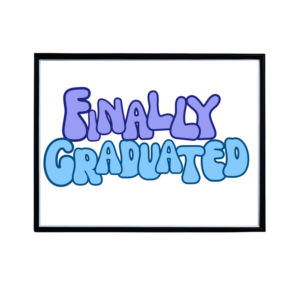Graduation day Frame mockup, Graduation cap with quote  frame, Graduation day quote, finally graduated frame mockup on transparent background, minimalistic frame clipart png