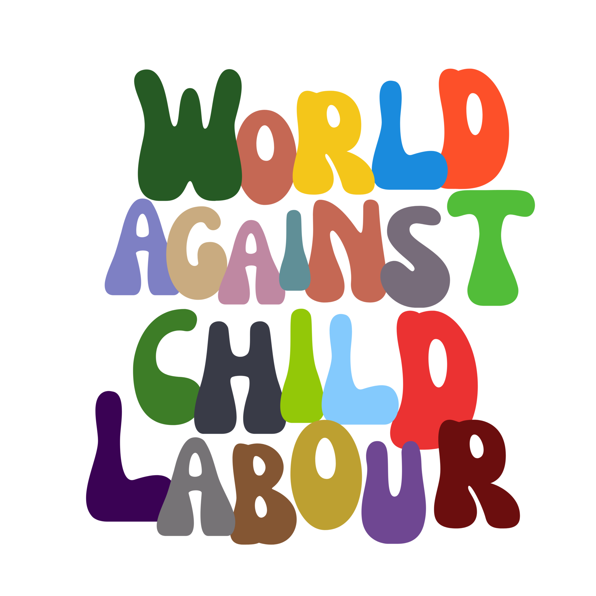 world against child labour text, world against child labour calligraphy