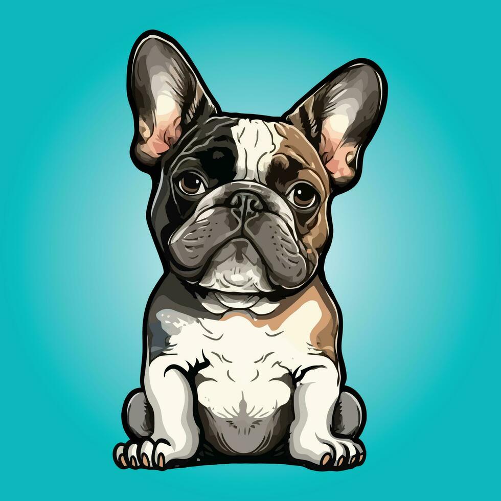 French Bulldog sit Cartoon Logo vector