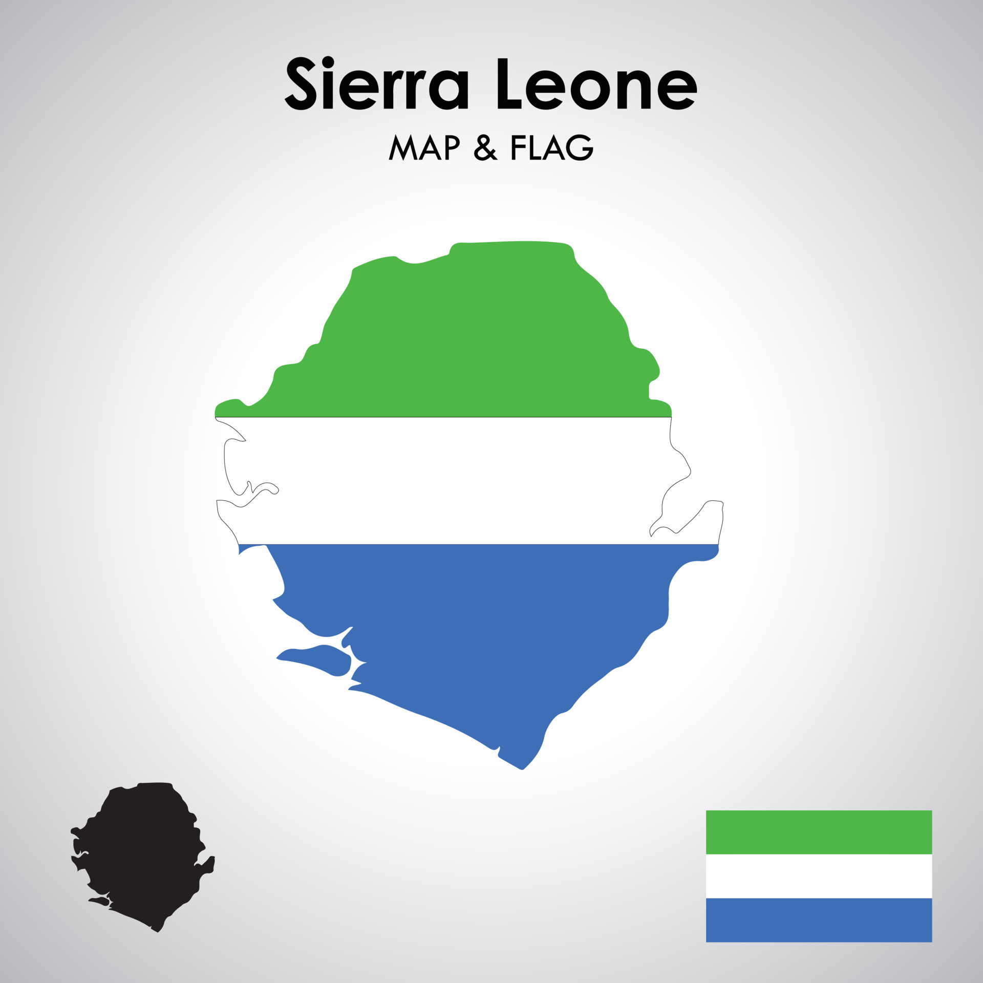 Sierra leone map and flag design free vector file 24523654 Vector Art ...