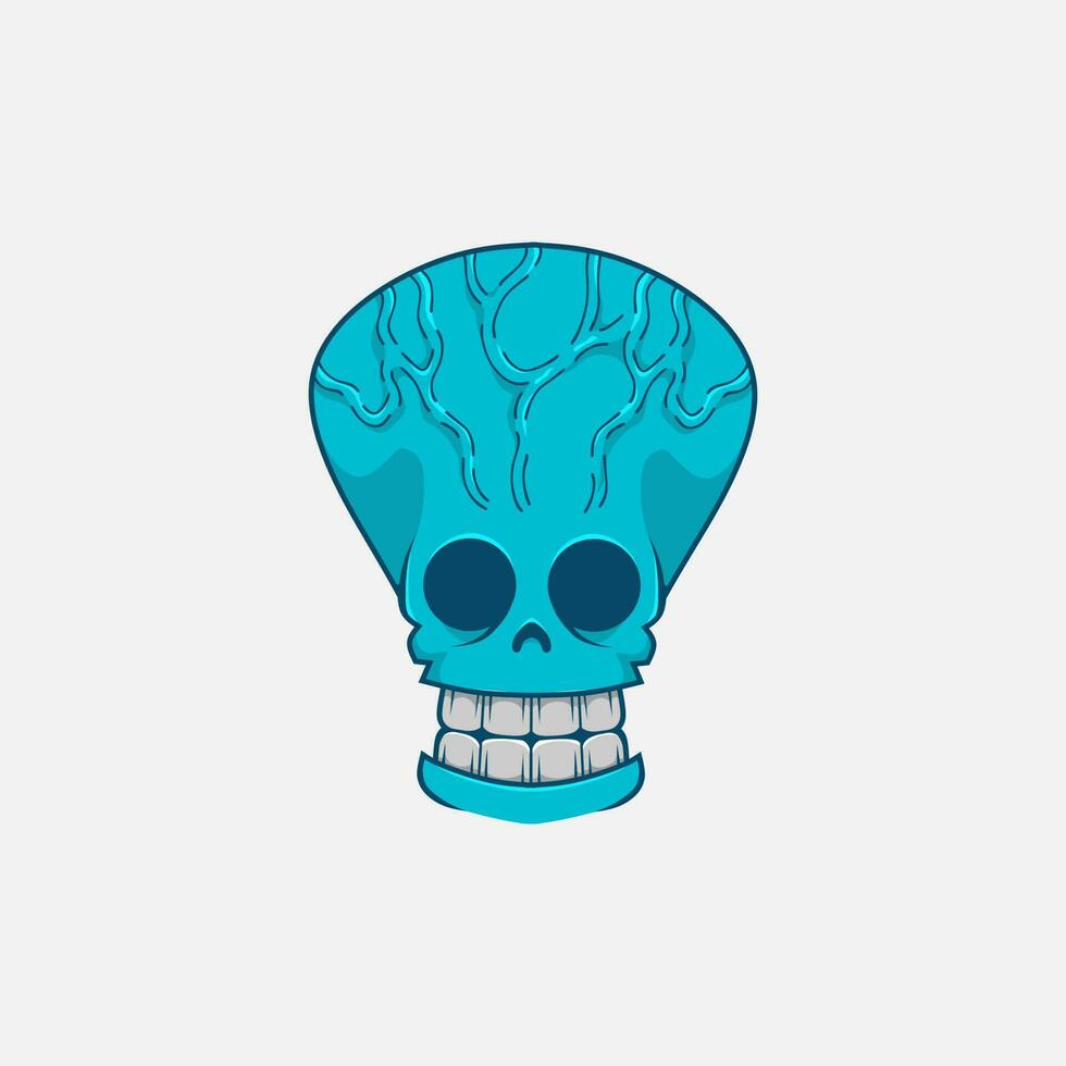 Cute death skull flat logo colorful design with white background. Isolated white background for t-shirt. vector