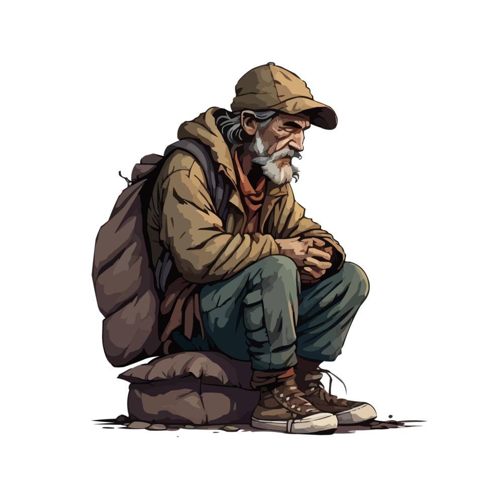 obdachlos und Arm Mann png