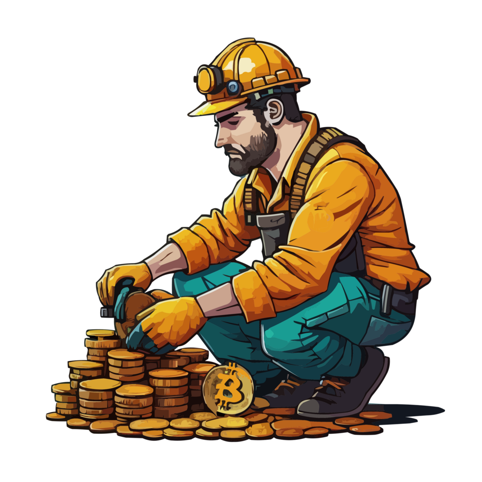 Bitcoin currency miner png