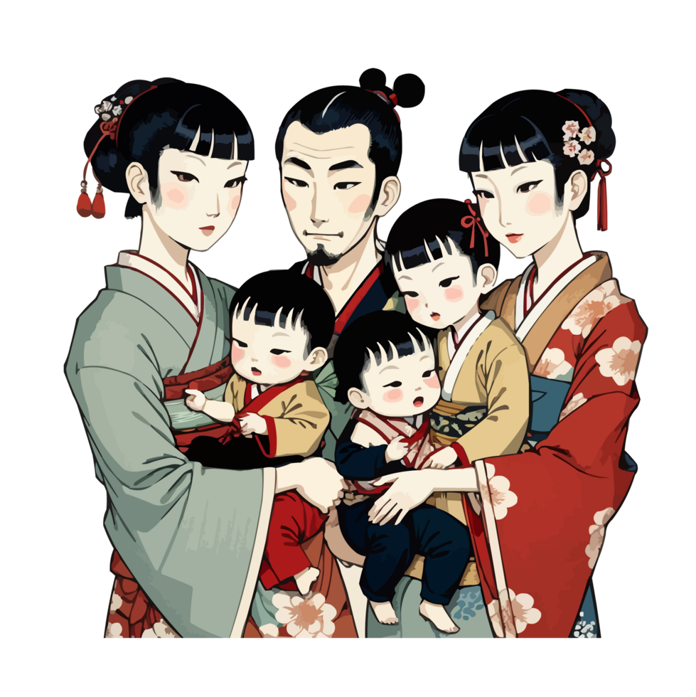 Japanese family portrait png