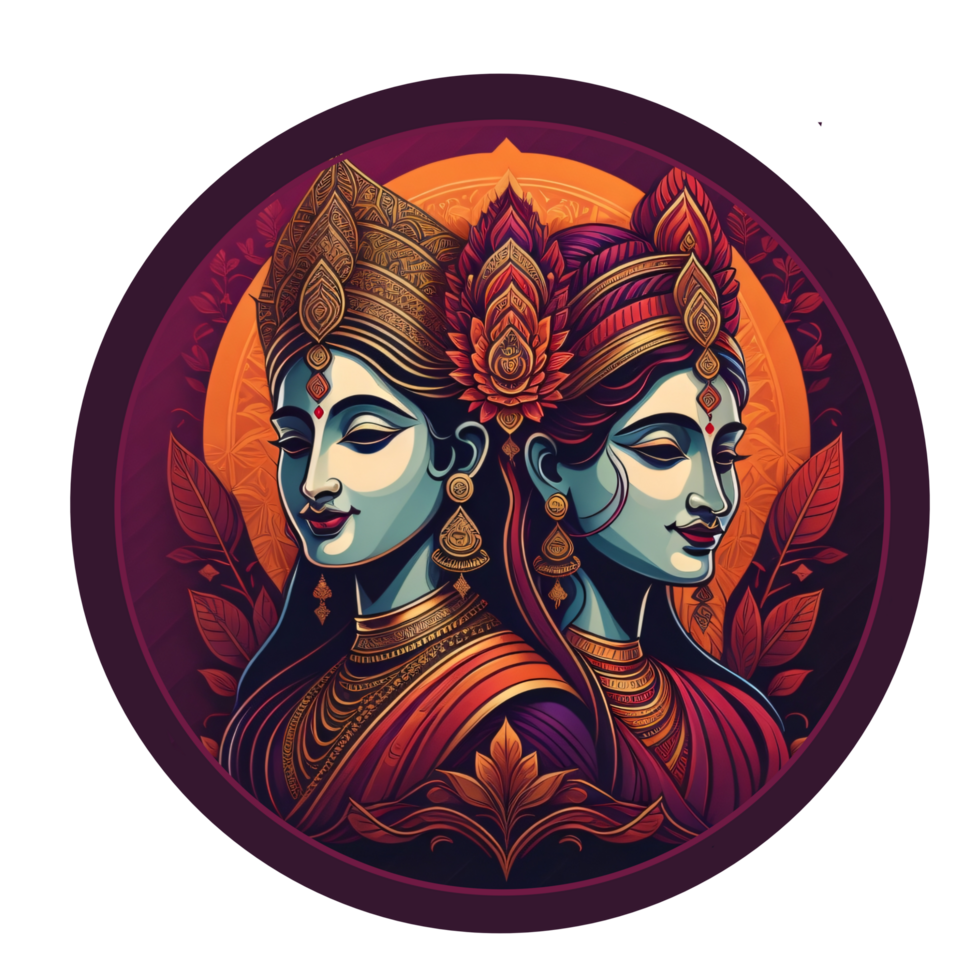 radha Krishna India cultura ai generado png