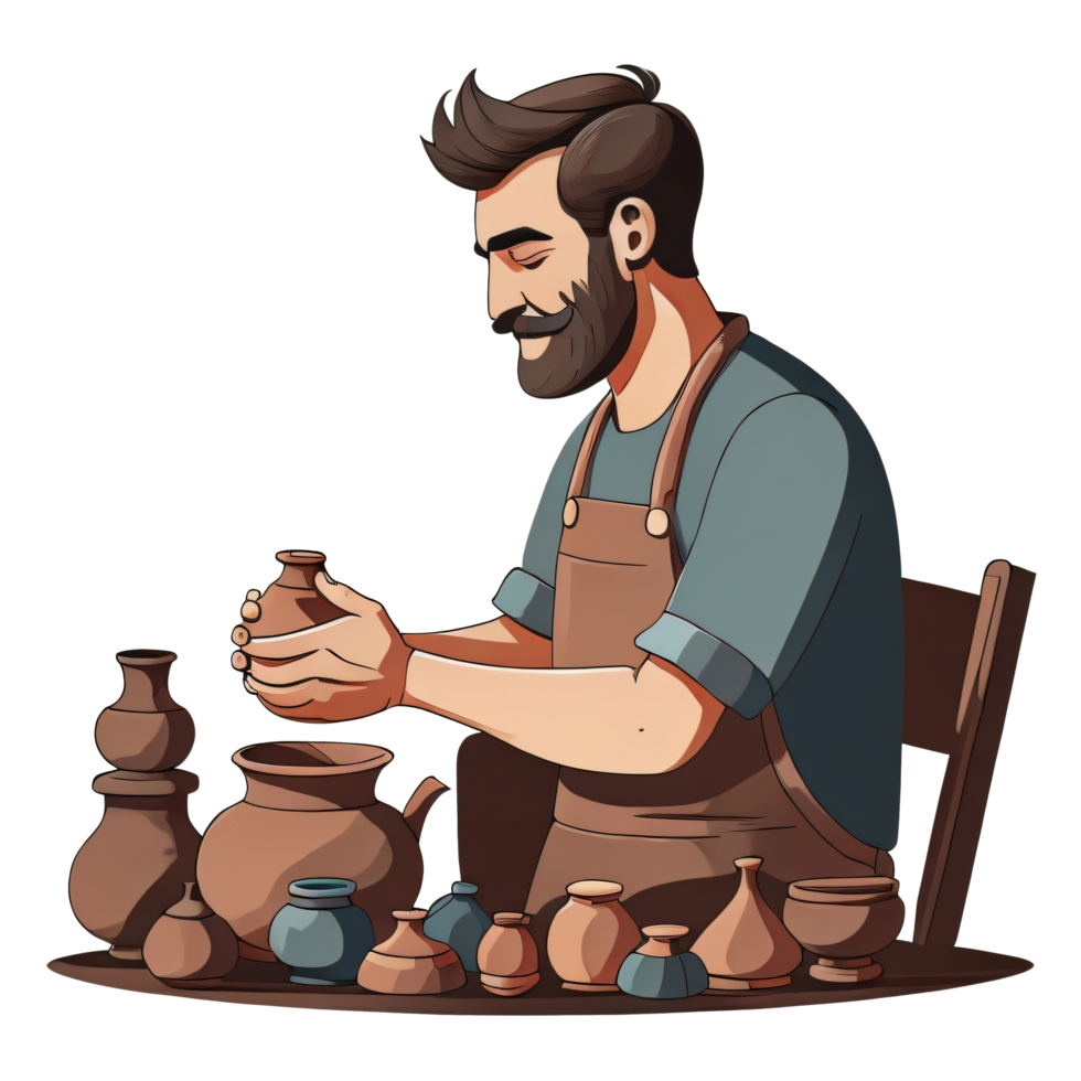 Man craft pottery png