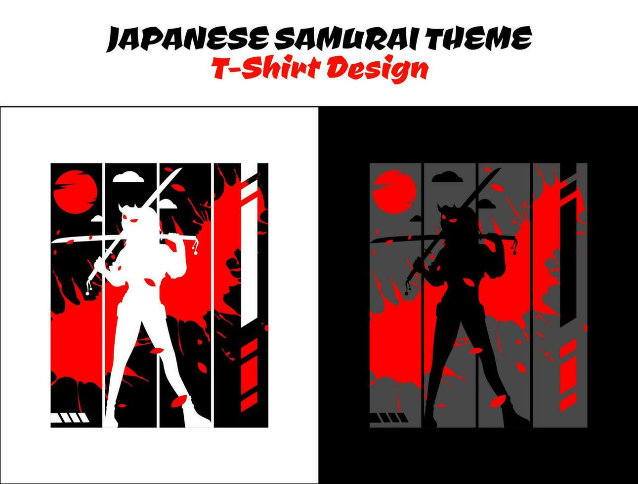 female samurai with blood, silhouette japan samurai vector for design t shirt concept, silhouette samurai, Japanese t-shirt design, silhouette for a Japanese theme