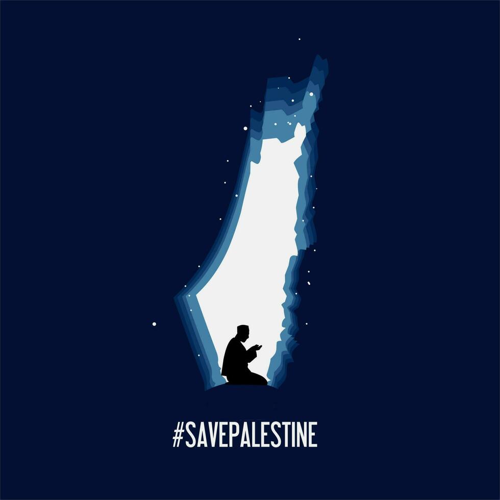 illustration vector prayer in night for free palestine perfect for poster,etc