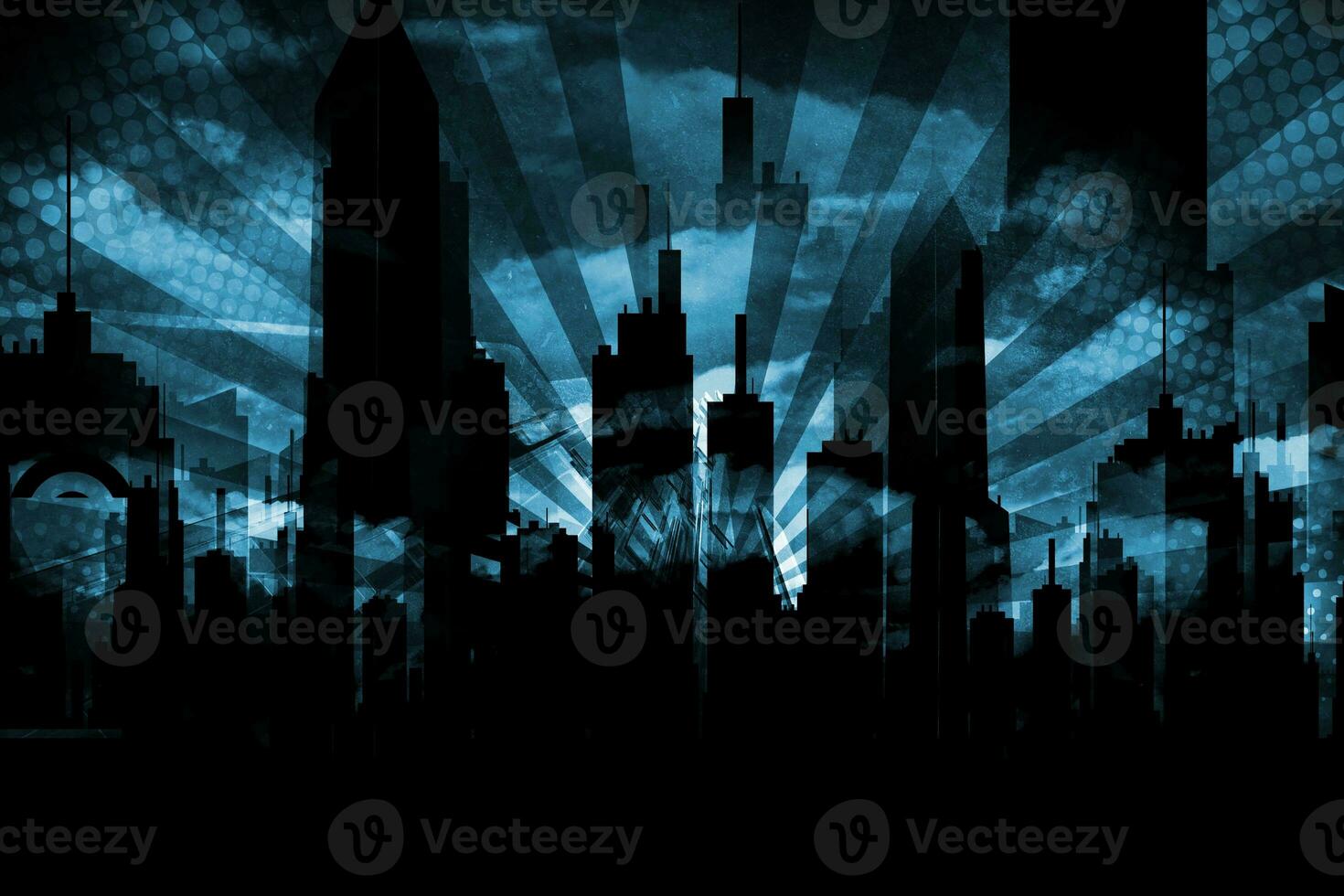 Grungy City Skyline Background photo