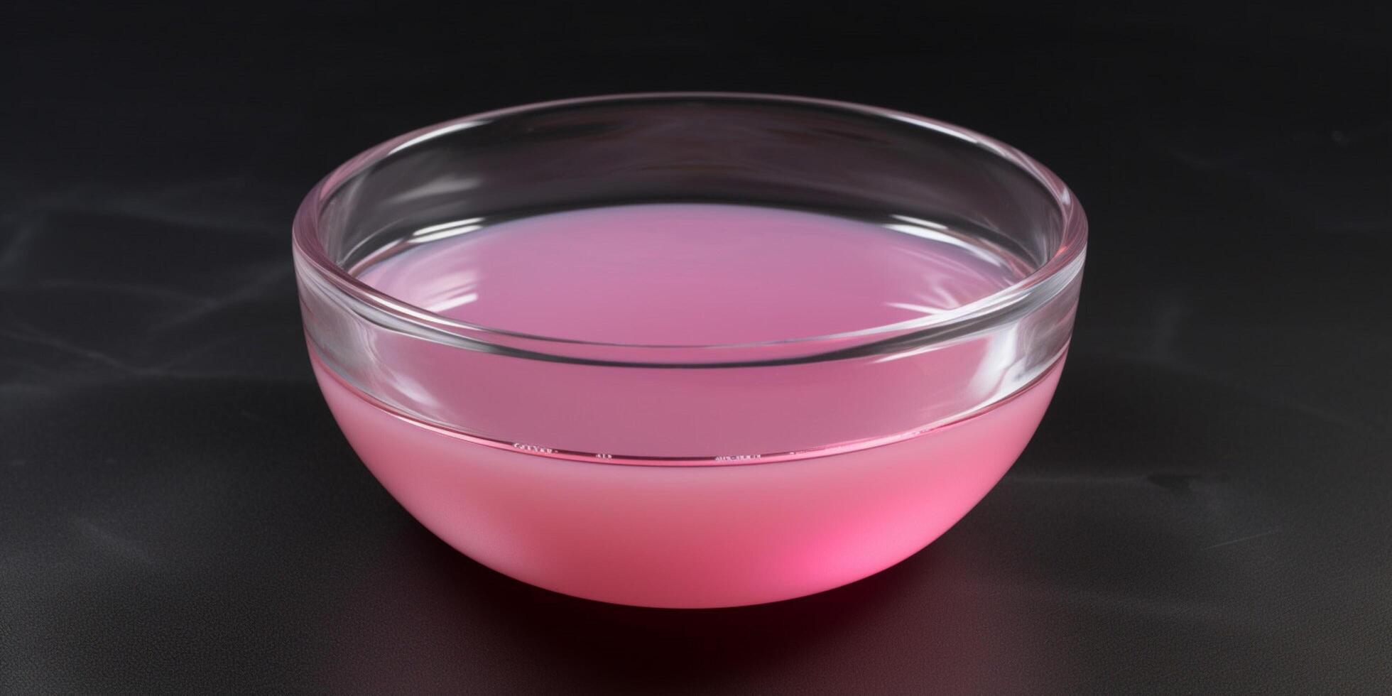 pequeño vaso cuenco con rosado líquido ai generado foto
