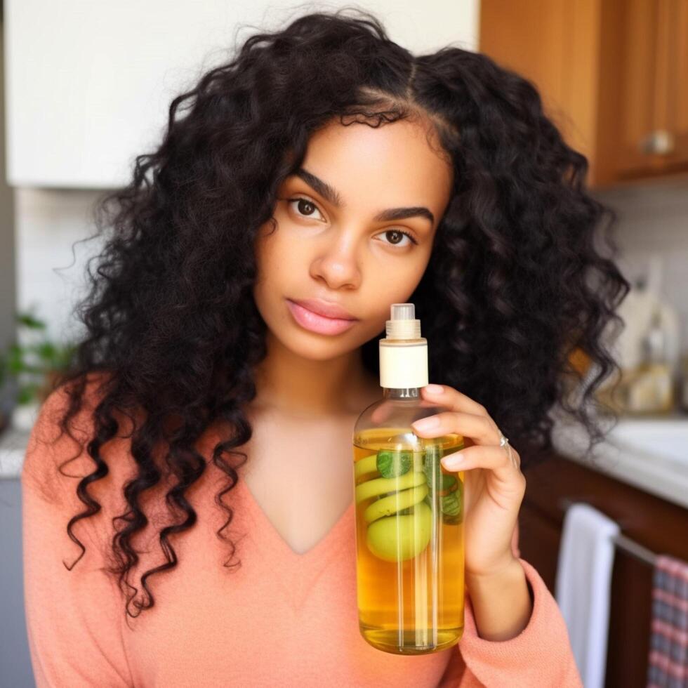 photo of Clarifying apple cider vinegar hair ai generated 24525039
