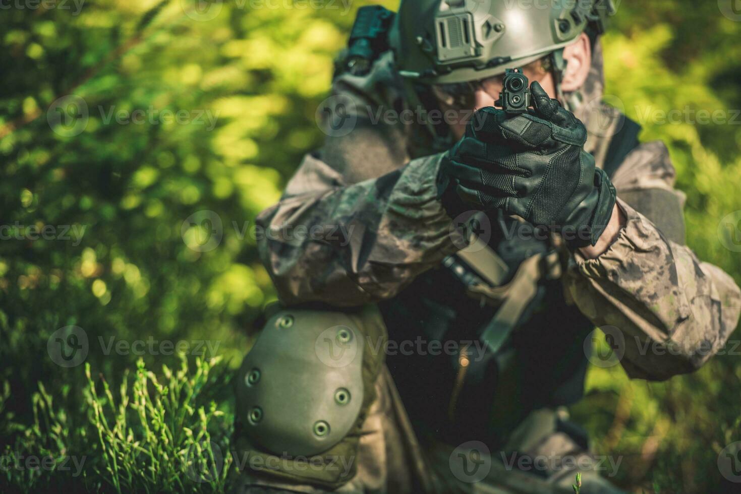 Solider with Handgun photo