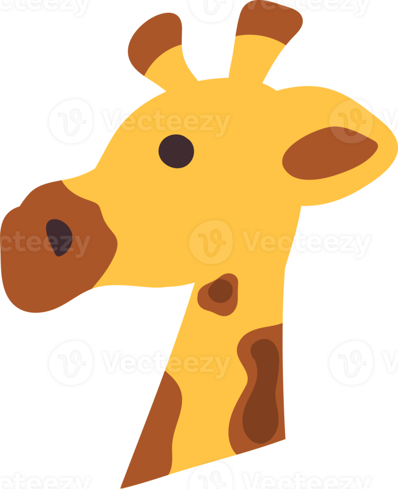 Giraffe head drawing cartoon design png