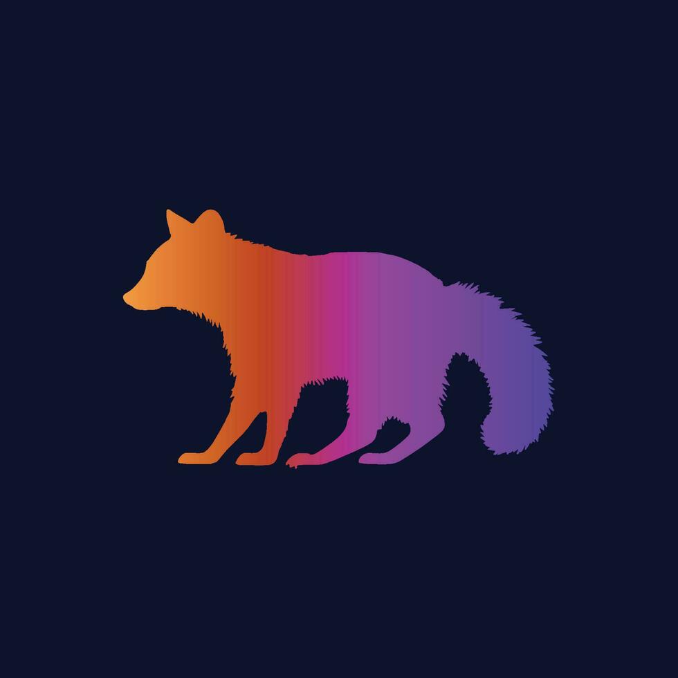 Furry raccoon in walking pose isolated vector