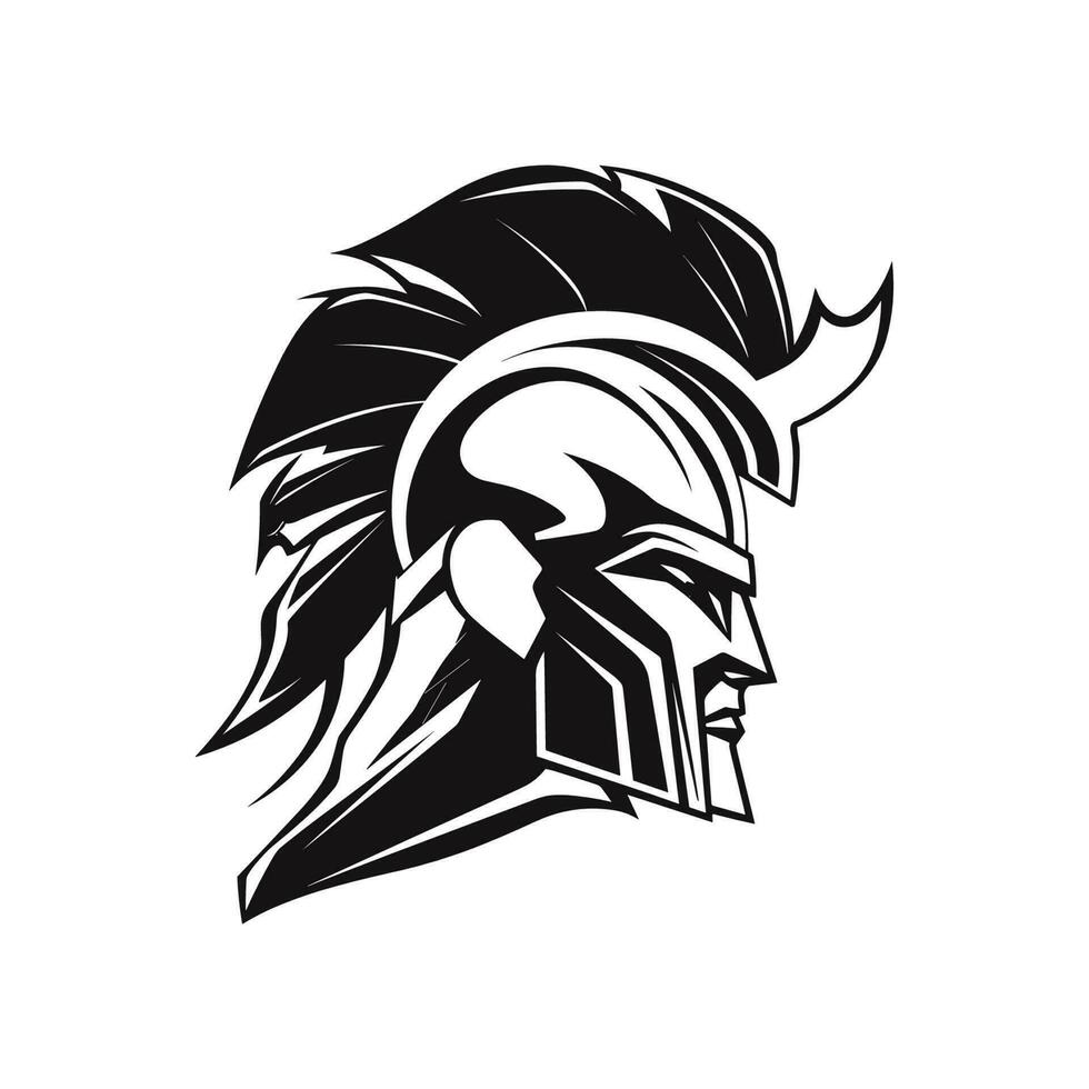 Spartan and gladiator silhouette logo icon designs vector