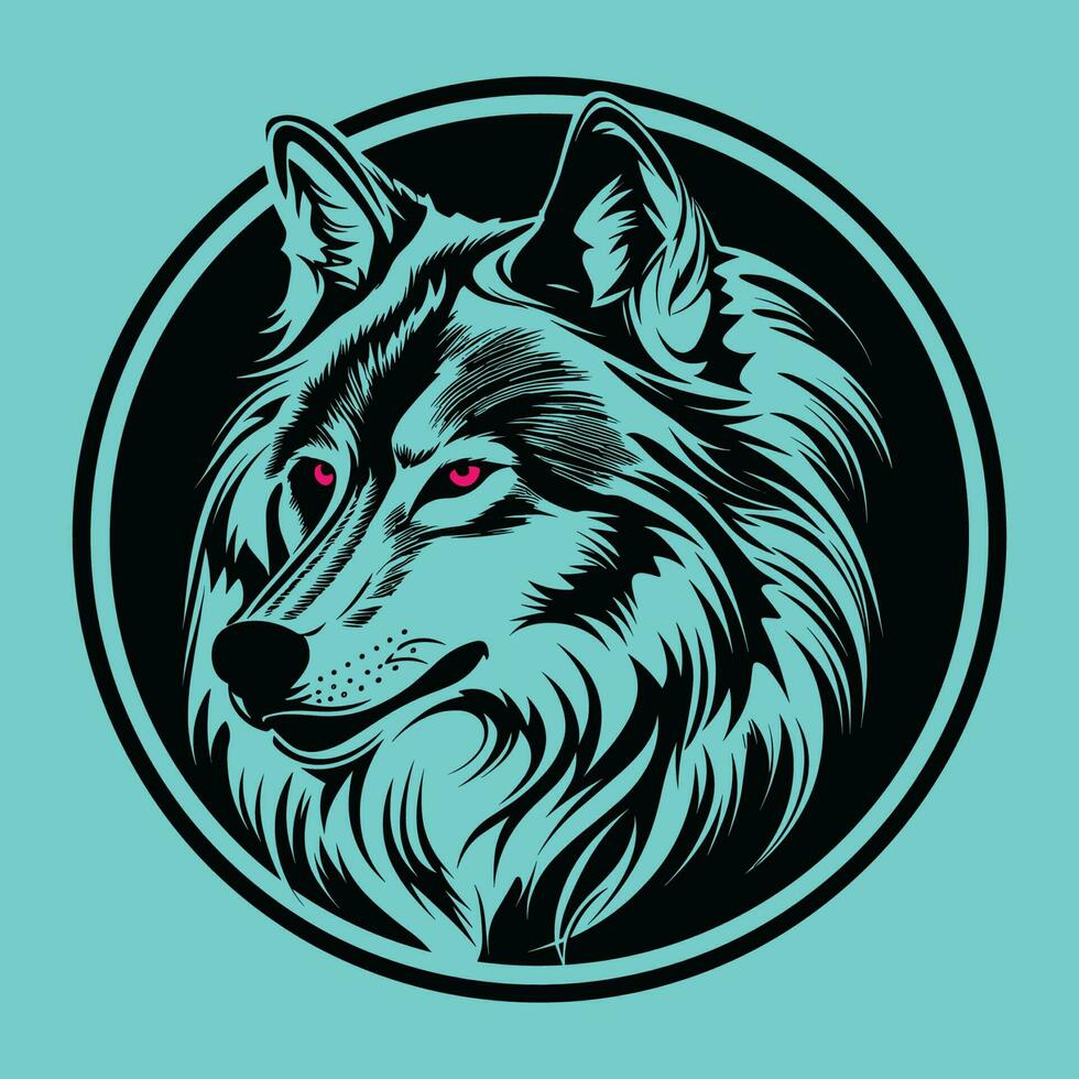 Black Wolf Head Vector illustration
