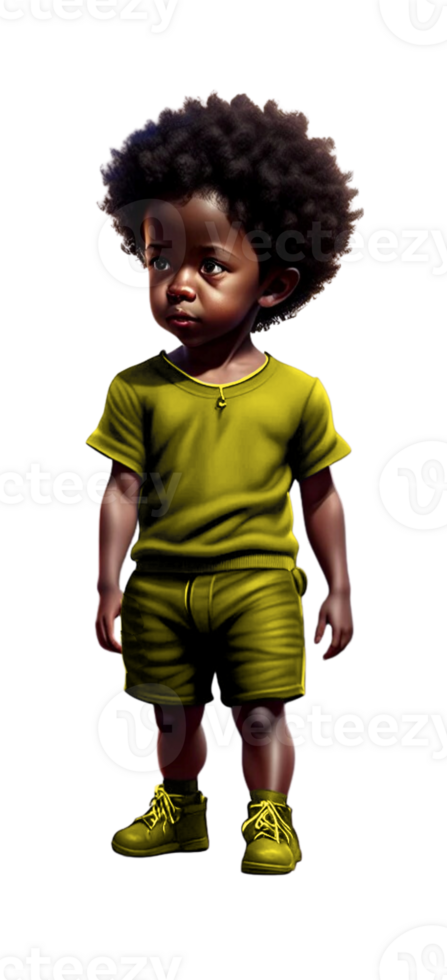 Little Boy with Afro Custom Colored png