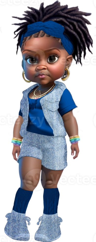 Young Woman in Shorts and Braids Custom Colored png