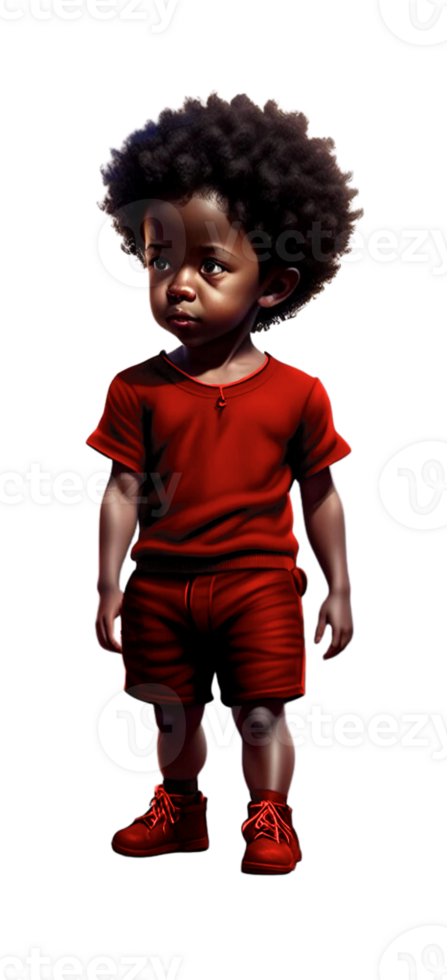 Little Boy with Afro Custom Colored png