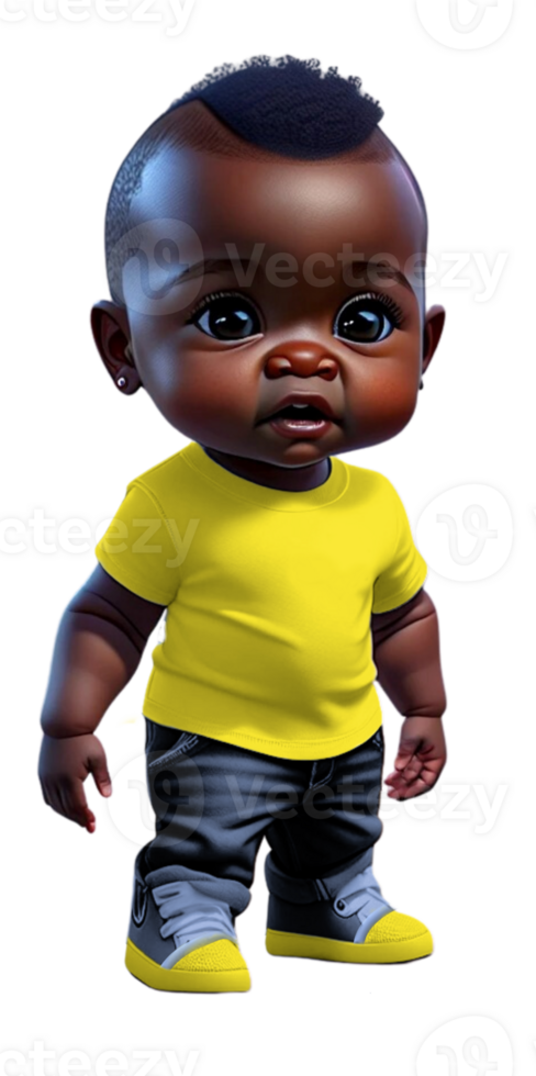 Toddler Boy in Jeans Custom Colored png