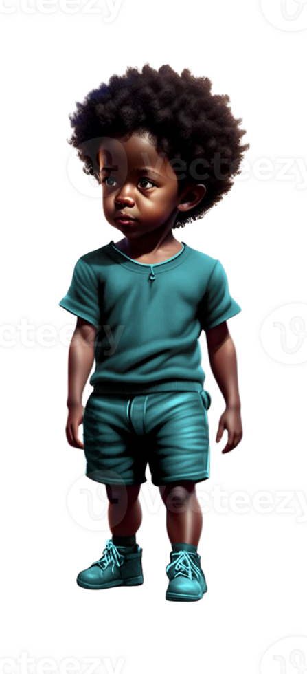 Little Boy with Afro Custom Colored png