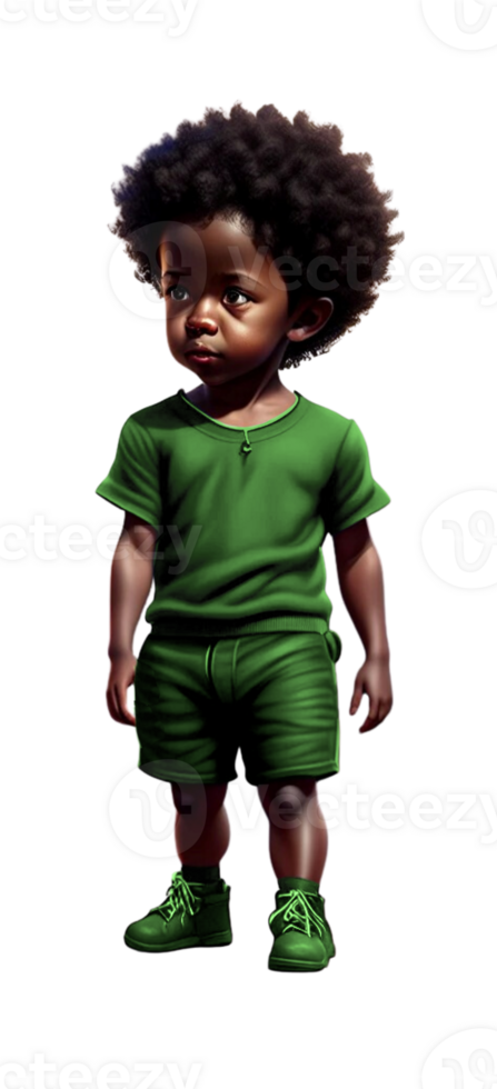 Little Boy with Afro Custom Colored png