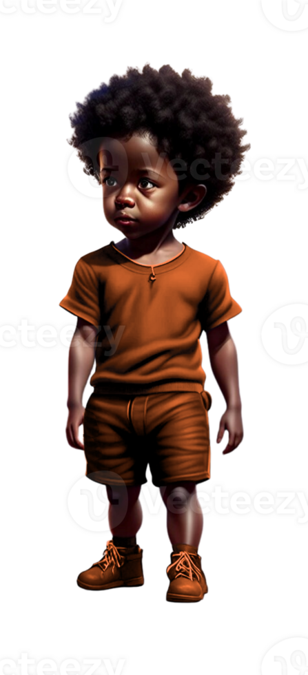 Toddler Boy with Afro Custom Colored png