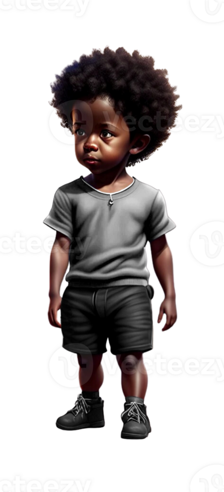 Little Boy with Afro Custom Colored png