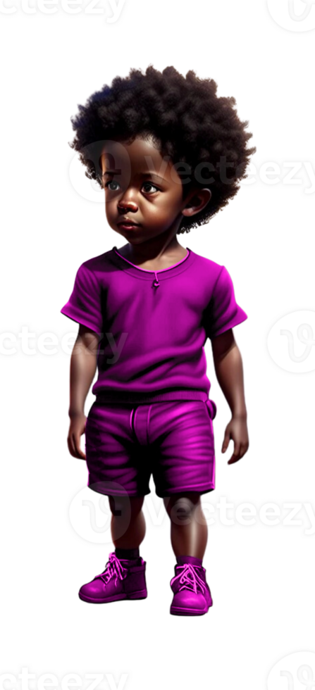 Little Boy with Afro Custom Colored png