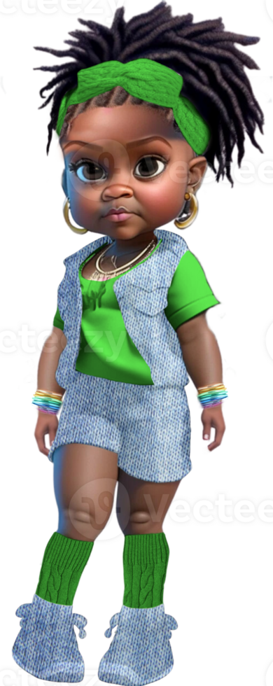 Young Woman in Shorts and Braids Custom Colored png