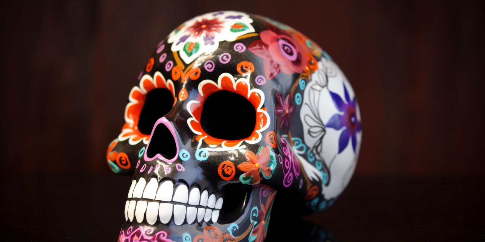 Traditional day of the dead muretos skull photo