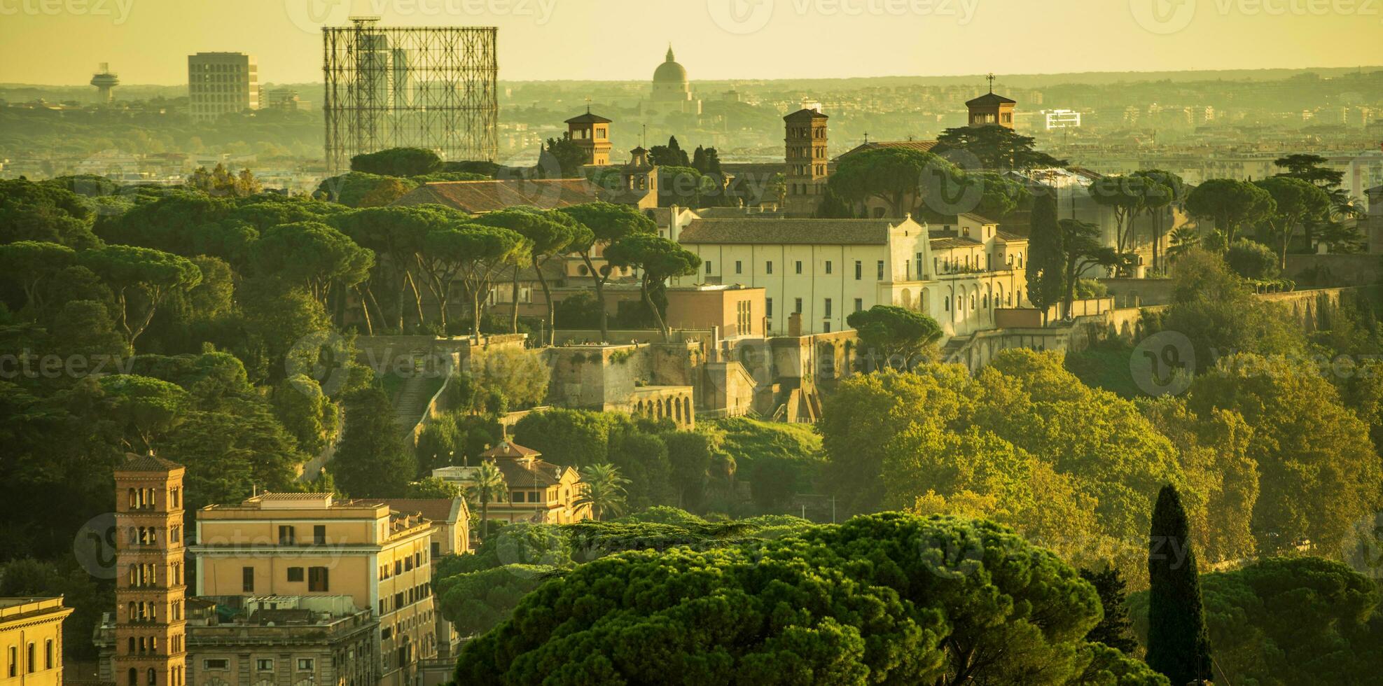 Cityscape Of Rome With Mixture Of Ancient And Urban Architecture. photo
