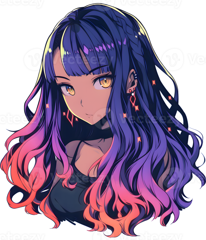 AI GENERATED - Anime Girl Sticker - The Dark Ones 24525714 PNG