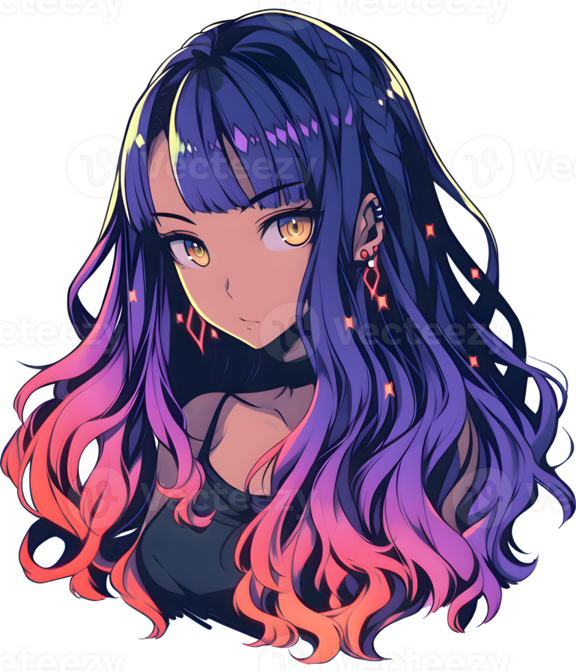 AI GENERATED - Anime Girl Sticker - The Dark Ones 24525730 PNG