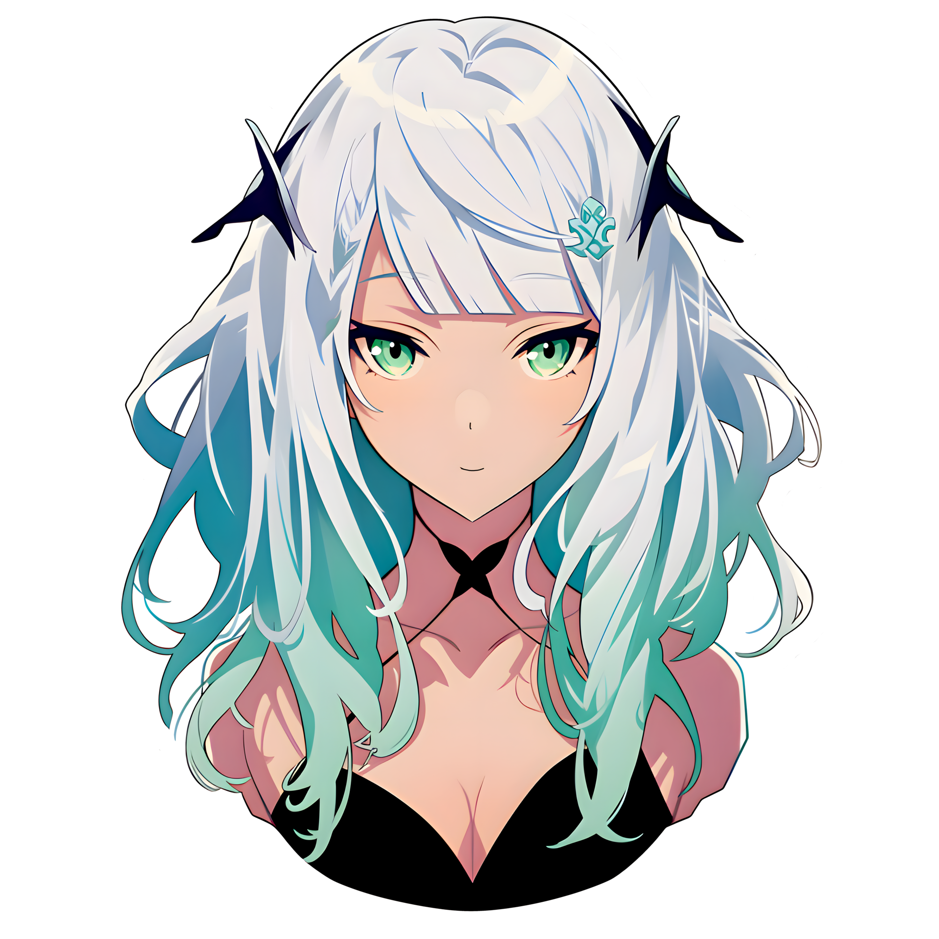 AI GENERATED - Anime Girl Sticker - The Dark Ones 24525730 PNG