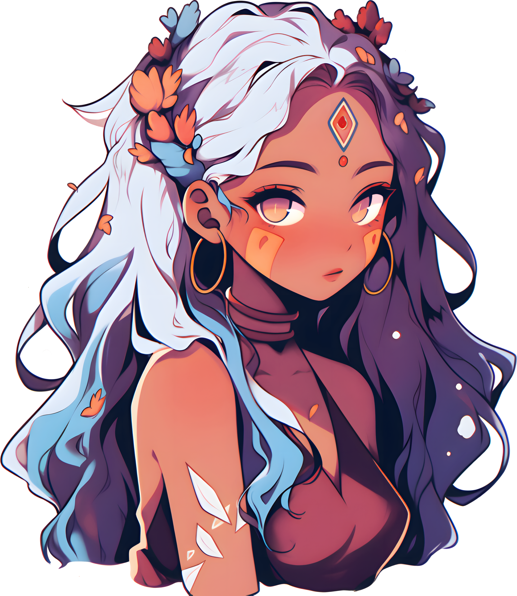 AI GENERATED - Anime Girl Sticker - The Dark Ones 24525714 PNG