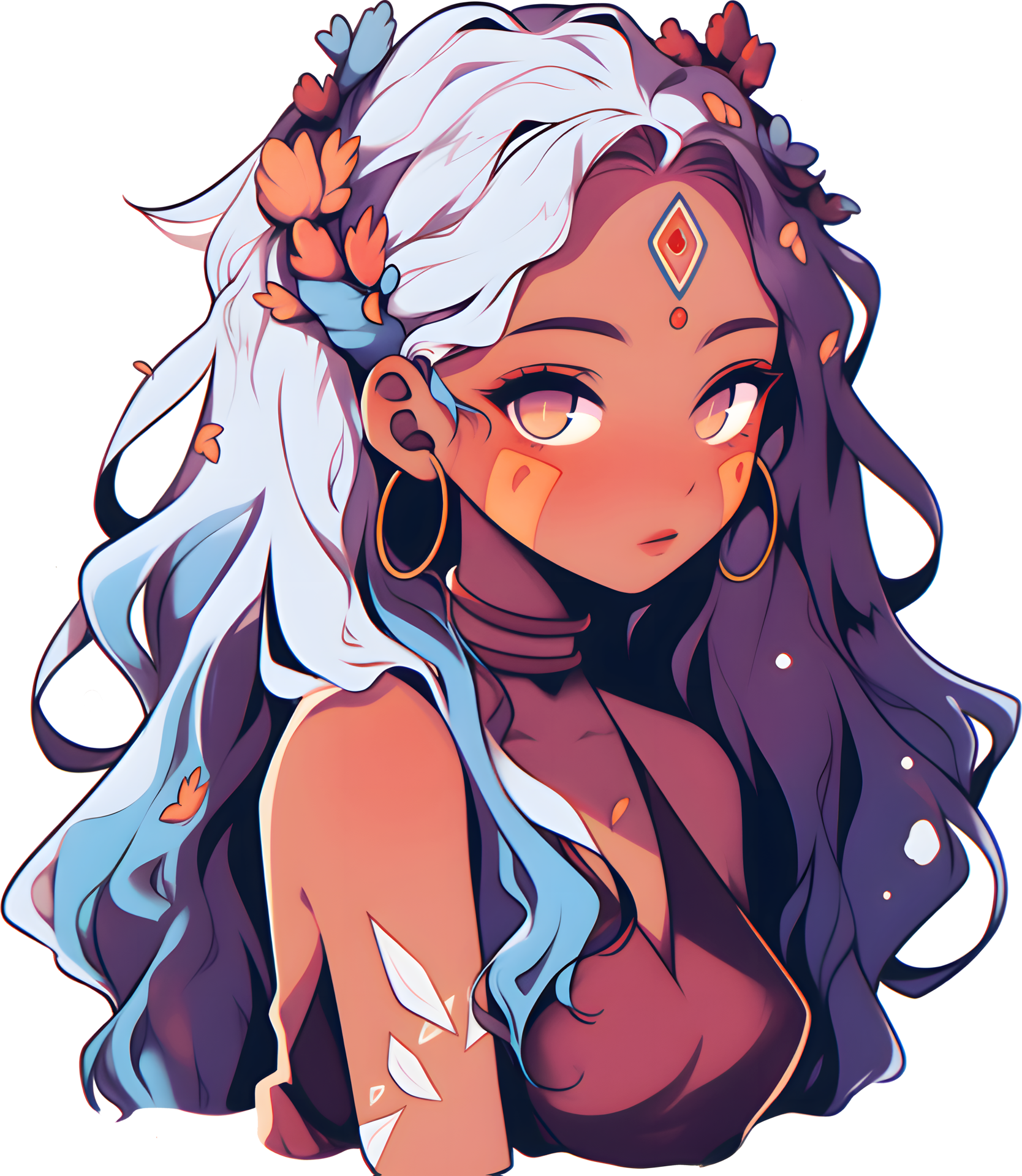 AI GENERATED - Anime Girl Sticker - The Dark Ones 24525730 PNG