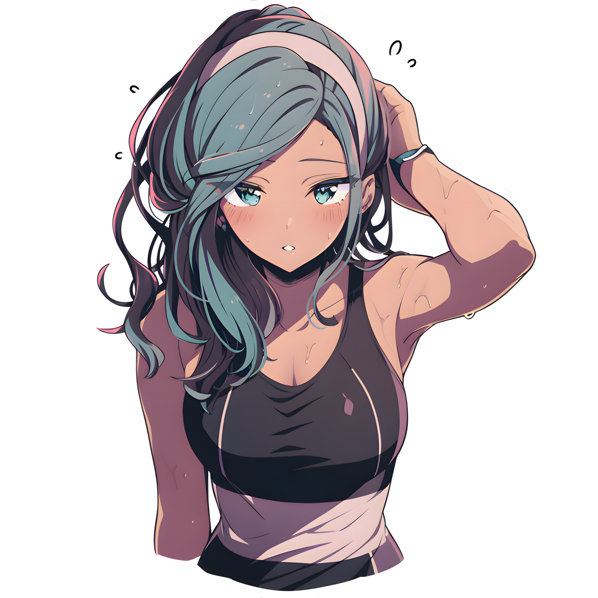 AI GENERATED - Sticker - Anime Girl Purple Hair 24212245 PNG