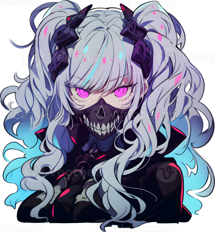 AI GENERATED - Anime Girl Sticker - The Dark Ones 24525730 PNG