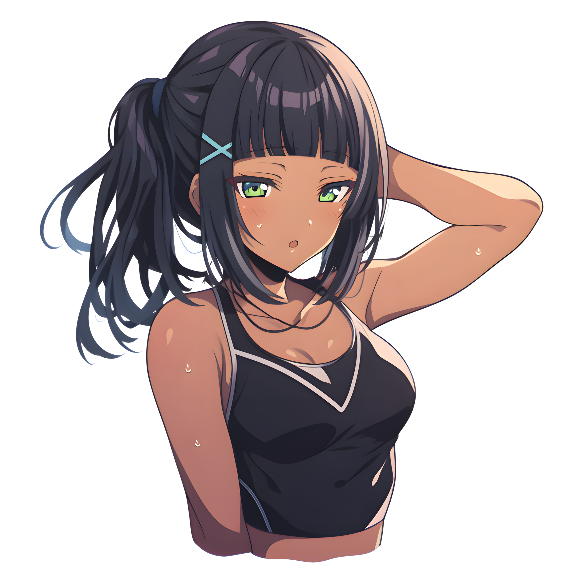 AI GENERATED - Anime Girl Sticker - The Dark Ones 24525730 PNG