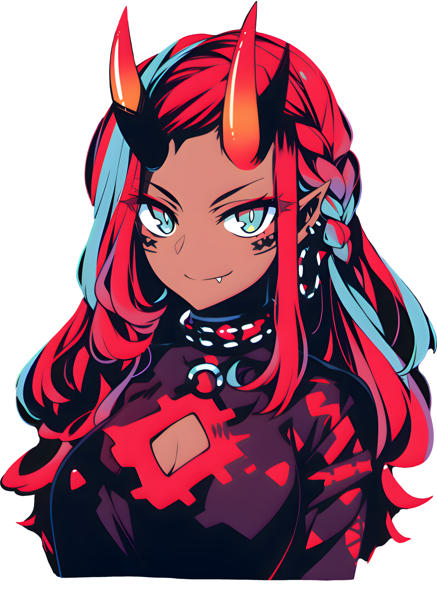 AI GENERATED - Anime Girl Sticker - The Dark Ones 24525730 PNG