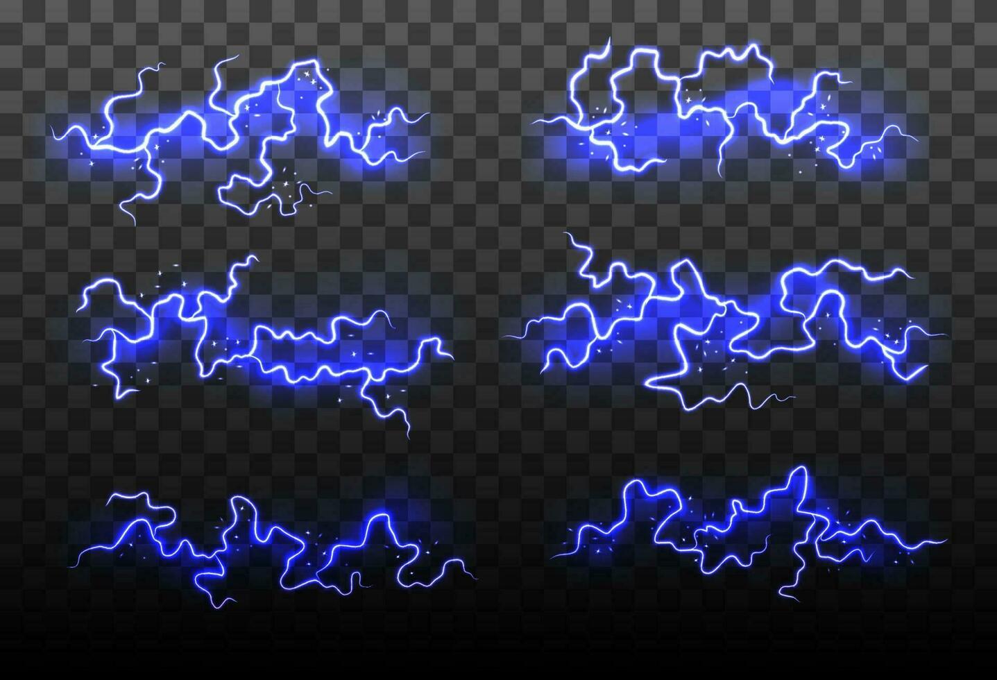 realista detallado 3d diferente relámpago eléctrico rayo colocar. vector