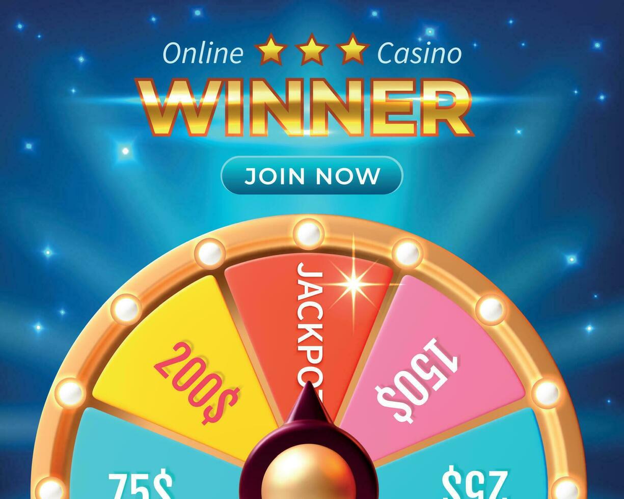 Online Casino Concept with Fortune Spinning Wheel Plasticine Style. Vector