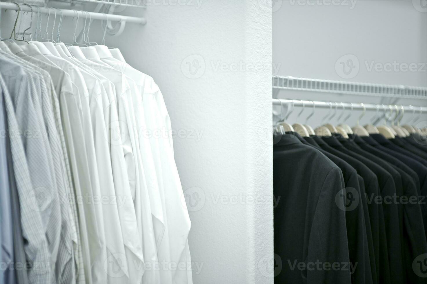 Men Closet black and white photo