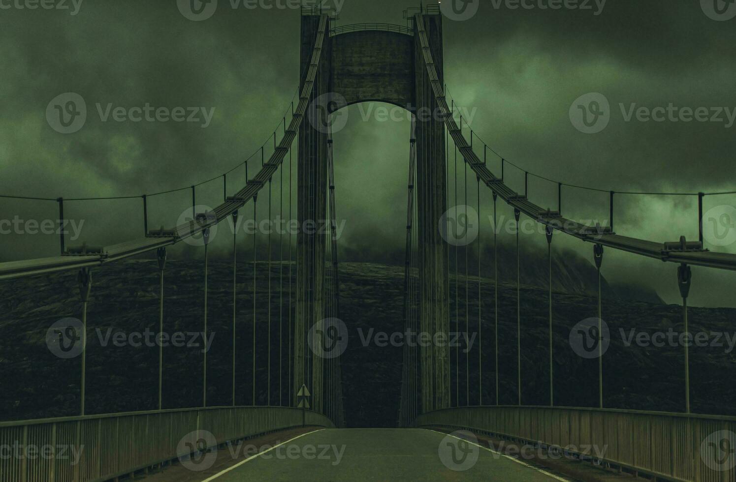 Norwegian Nordland County Bridge Dramatic Scenery photo