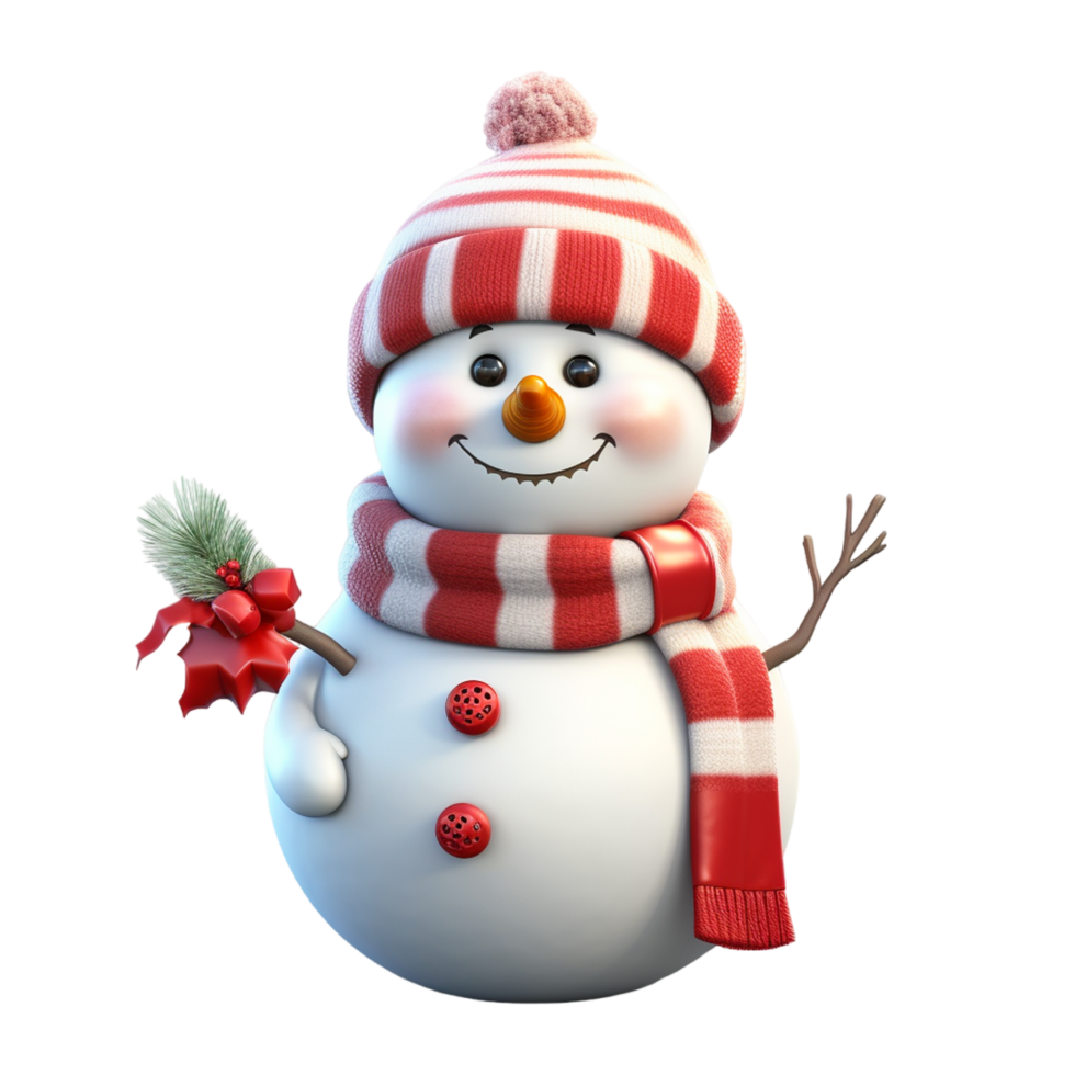 mignonne Noël bonhomme de neige. génératif ai png