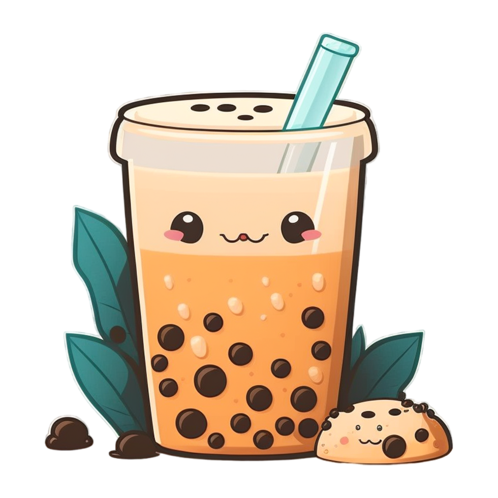 Pearl Milk Tea Cute Cartoon. png