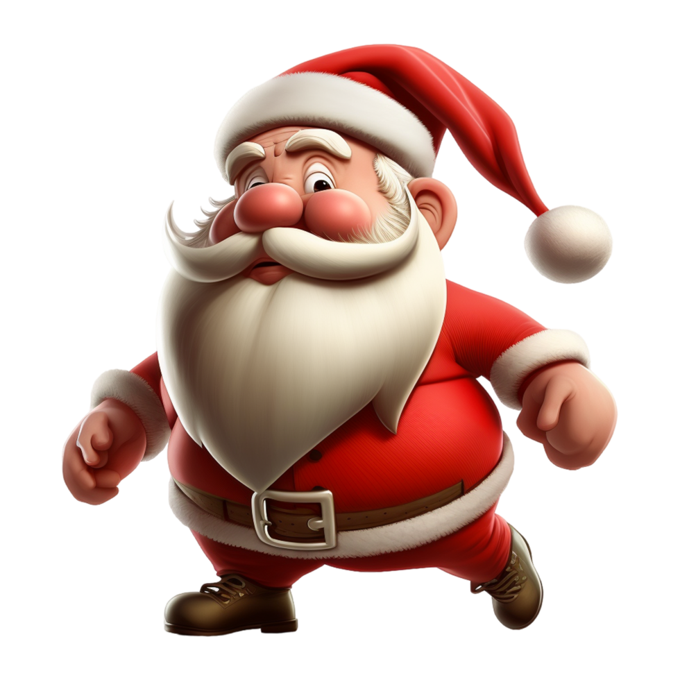 contento Santa Claus rosso cartone animato. generativo ai png